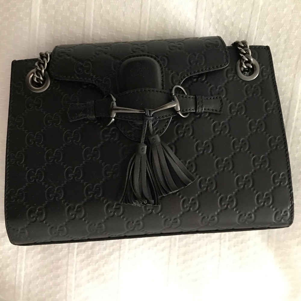 Gucci Guccissima black leather Emily Shoulder Bag (Limited Edition)